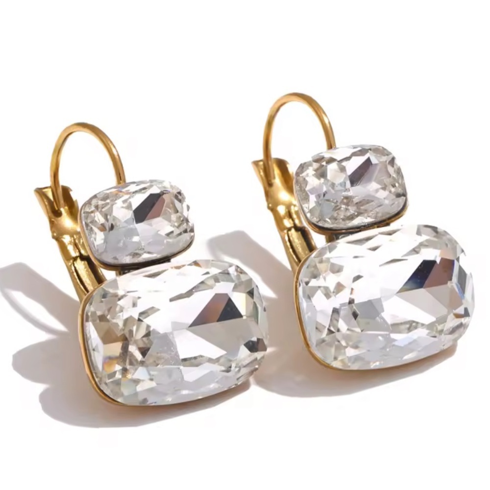 Anthropology Gold and Crystal Earrings